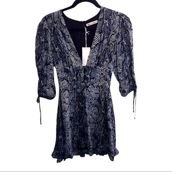 Reformation Scarlett serpent print mini dress. - Picture 2 of 11